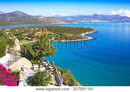 beautiful voulisma beach mirabello bay, island  Crete