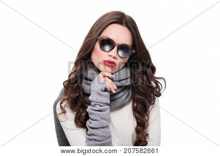 Woman Wearing Trendy Sunglasses