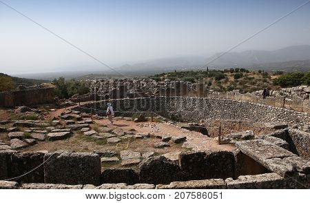 Ruins Of Mycenae City, Mikines, Peloponnese, Greece