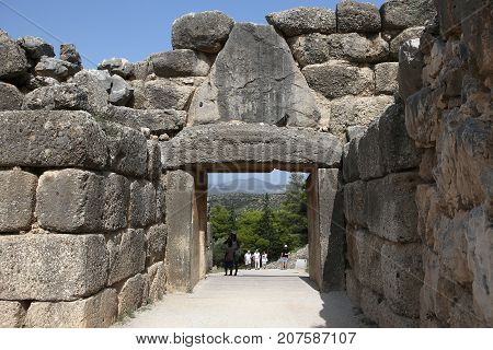 Ruins Of Mycenae City, Mikines, Peloponnese, Greece