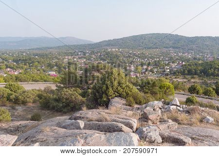 Navacerrada Landscape With Rocks. Madrid. Spain. Europe