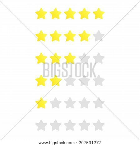 5 stars rating. Consumer rating. Review. Feedback. Vector icon for web site or mobile app.