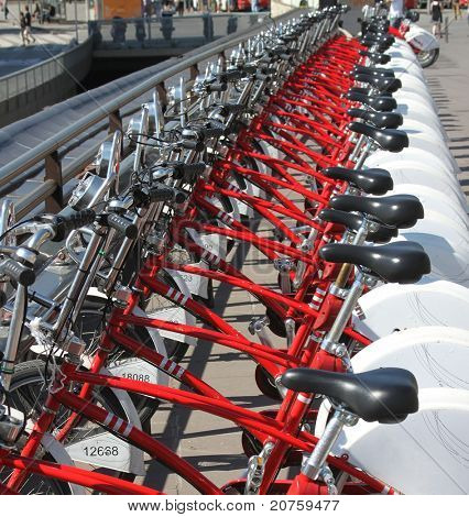 Parking of bicycles for hire
