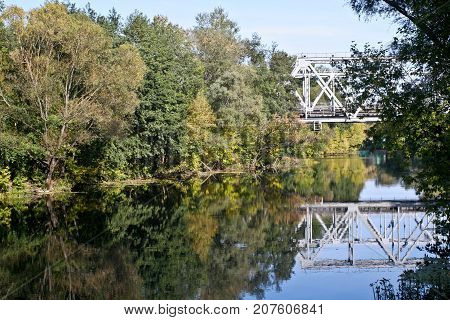 Autumn river landscape - a good screensaver for the gadget.