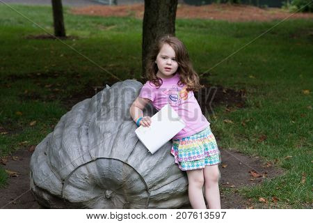 TRENTON, NJ - JUNE 17, 2017: View of Pumpkins by John Ruppert at Grounds for Sculpture
