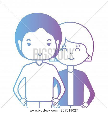 line couple togeter with hairstyle design vector illustration