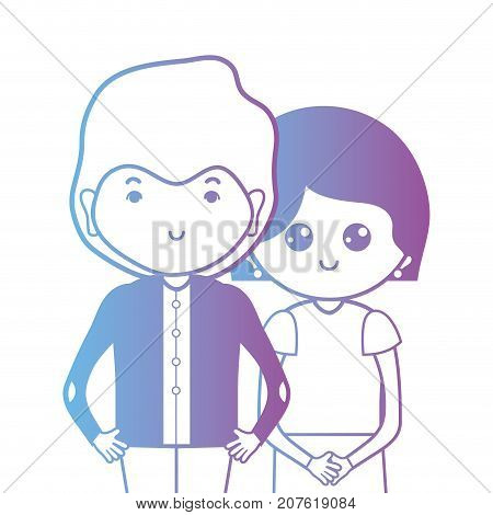 line couple togeter with hairstyle design vector illustration