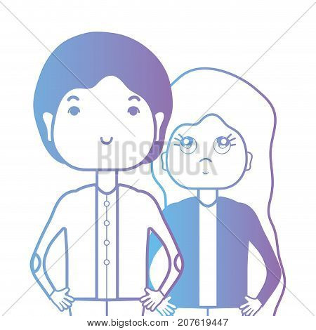 line couple togeter with hairstyle design vector illustration