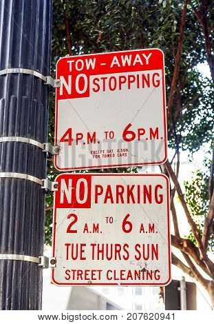 A No Parking sign in San Francisco