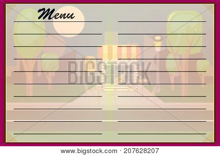 The template menu . Vector illustration . The list of dishes for cafes , restaurants