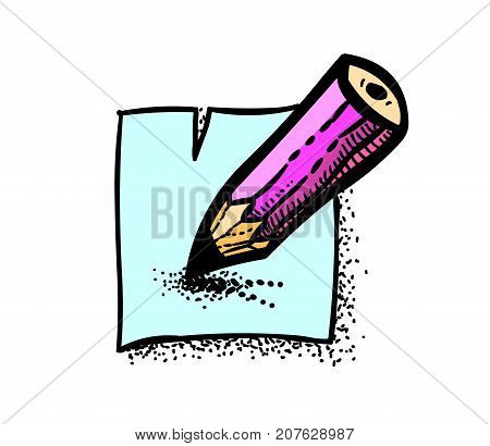Edit sign freehand picture. Artistic drawing. Authentic cartoon.