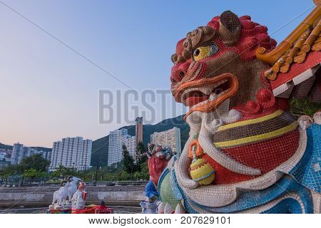 Colorful God Statues Are Located At The Repulse Bay Is A Quaint Taoist Temple Which Is Popular For I