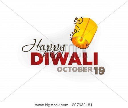 Isolated Vector Illustration with Lantern Sky for Diwali