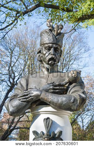 Chernihiv, UKRAINE , October 19, 2011:The monument to Hetman Mazepa in Ukraine- city Chernigov. One of the first monuments to Mazepa in independent Ukraine