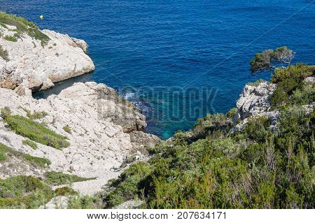 The Calanque de Morgiou one of the biggest calanques located between Marseille and Cassis France