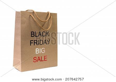 Paper bag of Kraft paper with the sale