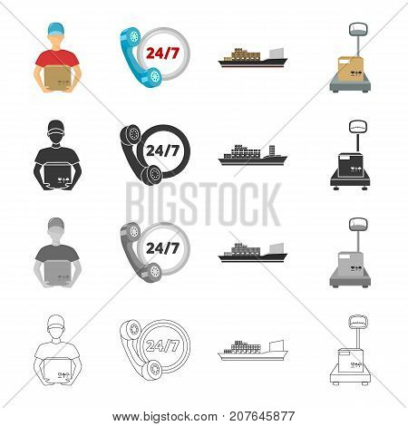 Profession, mail, equipment and other  icon in cartoon style.Communication, goods, transport icons in set collection.