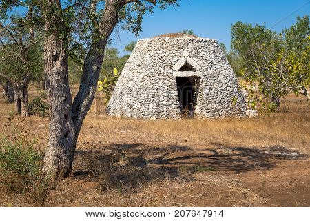Puglia Region, Italy. Traditional Warehouse Made Of Stone
