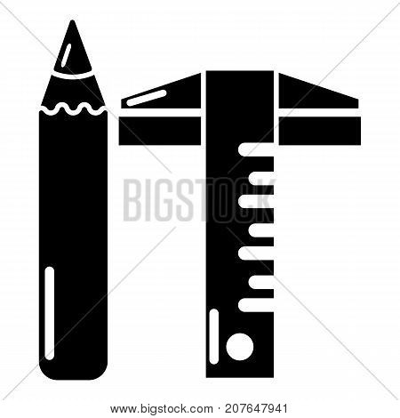 Ruler pencil icon. Simple illustration of ruler pencil vector icon for web