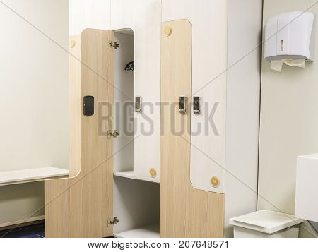 Interior of a cloakroom