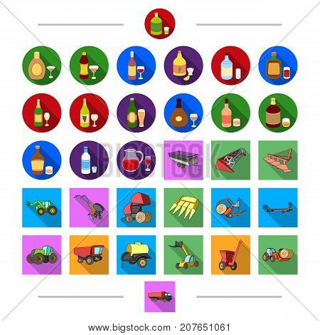 Beverages, winemaking, industry and other  icon in cartoon style. Equipment, transportation, agricultural icons in set collection.