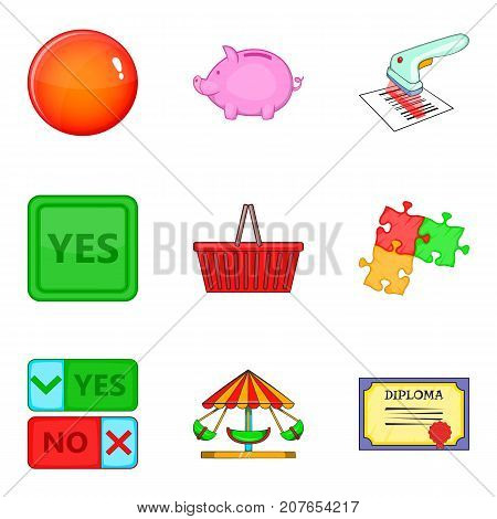 Option icons set. Cartoon set of 9 option vector icons for web isolated on white background