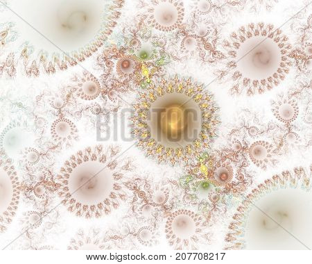 Modern fractal mechanical background. Time machine digital artwork for creative graphic design. Abstract fractal steampunk machine