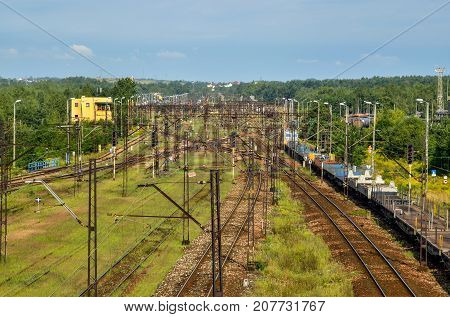 TRZEBINIA POLAND - AUGUST 19 2017: Old train station in Trzebinia Town in Poland.