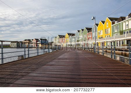In the town of Houten these beautifully painted houses are on the water