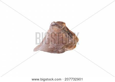 Chalcedony Stone From Madagaskar Isolated On White