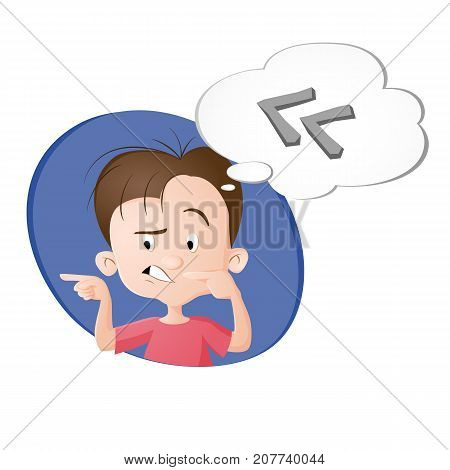 A Boy Thinking A Thought