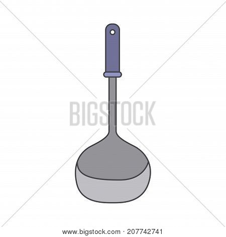 soup ladle utensil colorful silhouette vector illustration