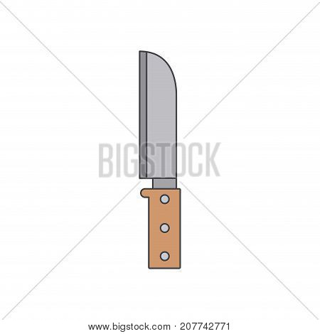 santoku knife utensil colorful silhouette vector illustration