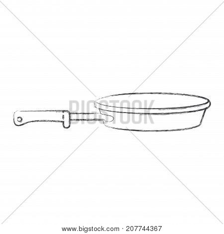 stewpan with handle monochrome blurred silhouette vector illustration