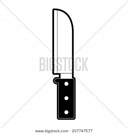 santoku knife utensil black silhouette vector illustration