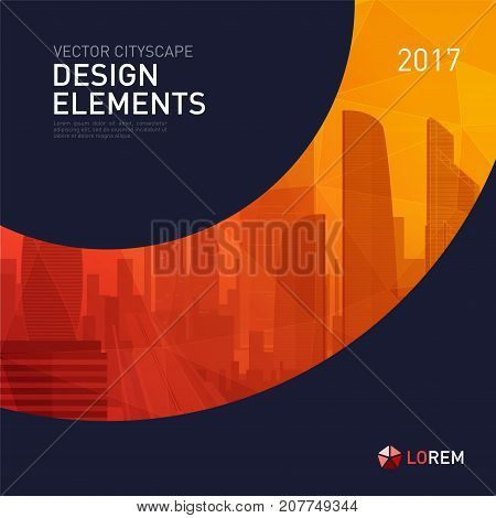 Design element for corporate graphic layout. Modern background template design for investment, business, real estate, construction.