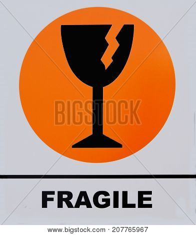 Photo of Fragile sign. This photo was taken from sign board.