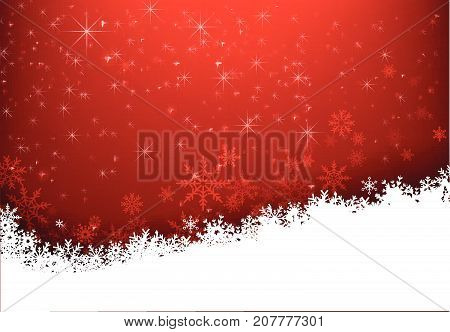 Christmas snowflake with night star light and snow fall abstract bakcground vector illustration eps10 002