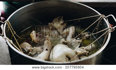 Rice Steamed With Chicken Soup At Street Food