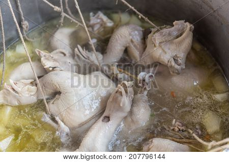 Rice Steamed With Chicken Soup At Street Food