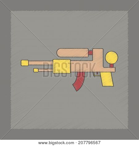 flat shading style icon Kids toy water gun