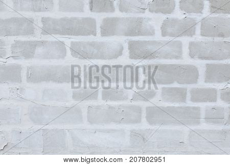 Abstract Grey Brickwall Background Texture. Unfinished renovation Old Brick Wall. Grunge Wallpaper or Web banner With Copy Space For design