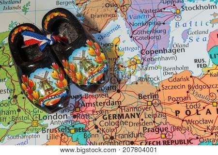 Sabot For Souvenirs. Map Of European Countries.