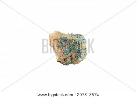 Bright Apatite Stone Crystal Isolated On White