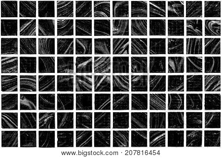 Small coloured tiles. black glass tile