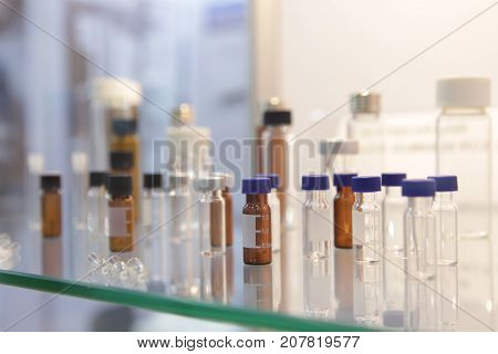 the Glasswares in laboratory ; selective focus