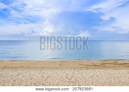 The overcast sky with cloud at sea at Chaolao Tosang Beach Chanthaburi Thailand.