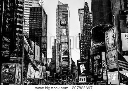 Time Square in black and white, NY, USA, 13/02/2013