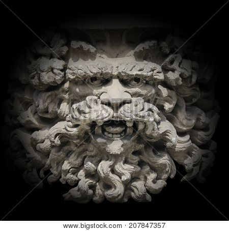 An imaginary figure on black fading background