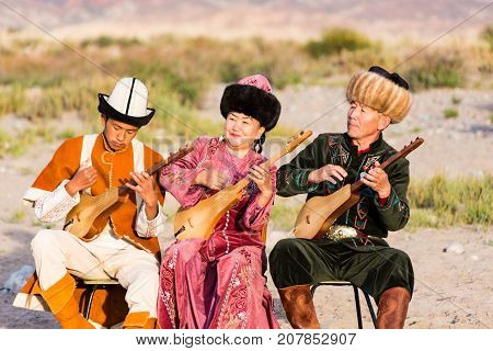 Musicians Play Traditional Instruments In Issyk Kul